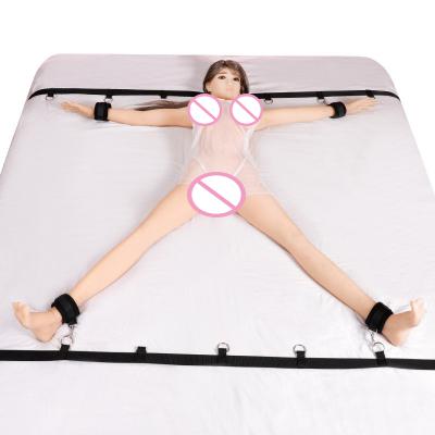 Multi-Ring Toy Bed Straps With Handcuffs and Ankle Cuffs Adult Bondage Bed Straps for Slave Restraint Bondage
