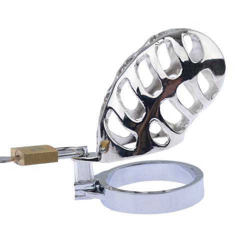 New Design Cock Cage Stainless Steel Penis Lock Fully Restraint for Male Chastity Cage