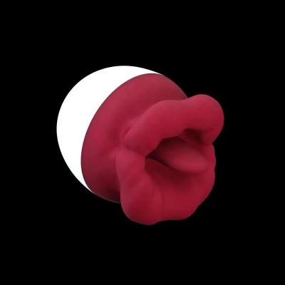 New Mouth Licking Nipple Clit Stimulator Sucking Tongue Vibrator Breast Clitoral Rose Shape