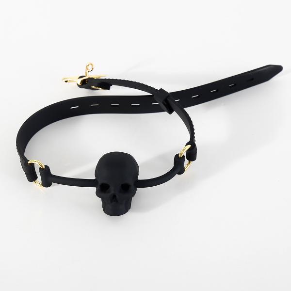 New SM Adult Halloween Conditioning Restricted Sex Toys Silicone Devil Gag Drool Skull Mouth Gags