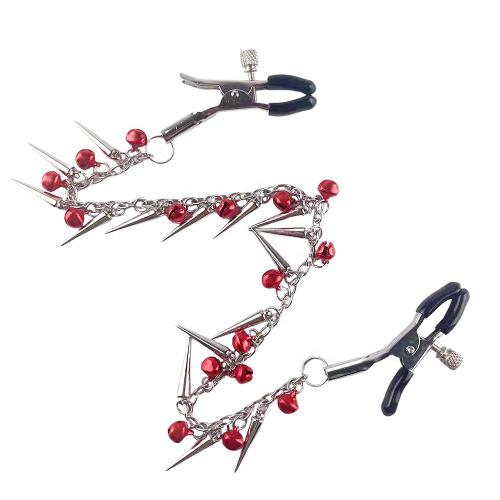 Nipple Clamp With Chain Breast Bell Ring Stimulator Bdsm Restraint Kits   For Women Solo Play