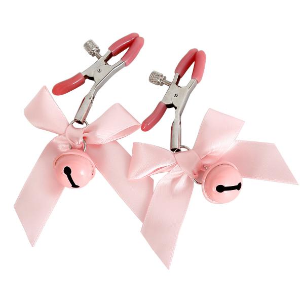 Nipple Clamps Adult Sex Toys Wholesale pink Short Breast with a Bell Bow Male and Female Couple Adjustment Bondage
