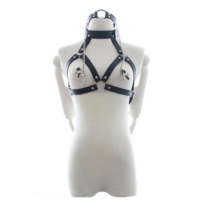 PU Leather Bondage Restraints O Ring Gag Breast Harness Nipple Clamps for Women Erotic Sex Toys Adult Games Slave BDSM Fetish