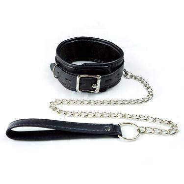 Pu Leather Collars Lead Chain Bondage Choker Restraint  Game Bdsm  For Women