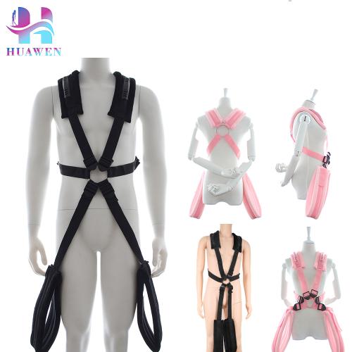 Pink and Black Body Bondage Sex Restraint Kits Fetish Design for Adult