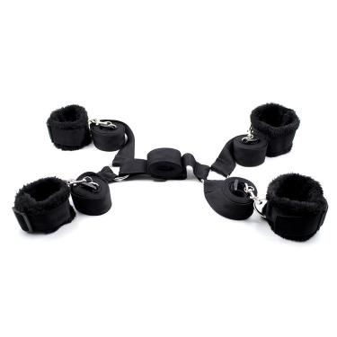 Plush Bed Straps Handcuffs Leg Splitting Adjustable Adult Bondage