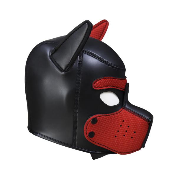 Puppy Play Dog Hood Eye Mask Padded Leather Role Play Cosplay Full Head+Ears Mask Sex Toy for Women