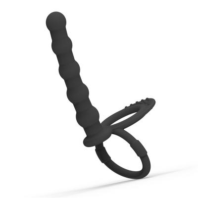 SM Adult Sex Products Male Female Shared Prostate Anal Plug Silicone Double Ring Rear Court Pulling Bead Locking Ring