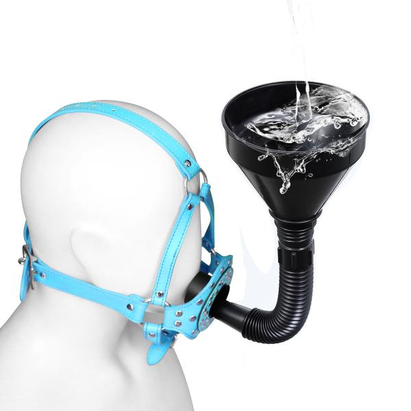 SM Funnel Mouth Plug Forced to Drink Urine Conditioning Emitters Head Cover SM Heavy Sexual Pleasure Bondage
