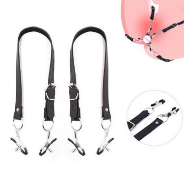 SM Leather Leg Ring Bondage Couples Orgasm Nipple Labia Clip Clitoral Clip Vaginal  Conditioning Masochistic Sex Toys