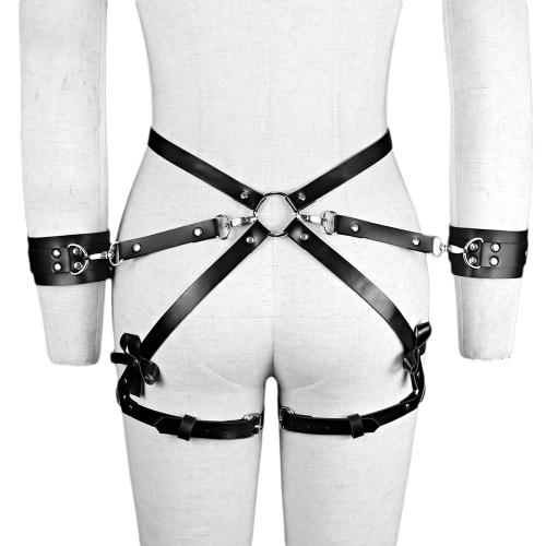 SM Sex Products Women Wear Sex Leather Underwear with Handcuffs Couple Flirting Passion Sex Props Bondage Adult Toys
