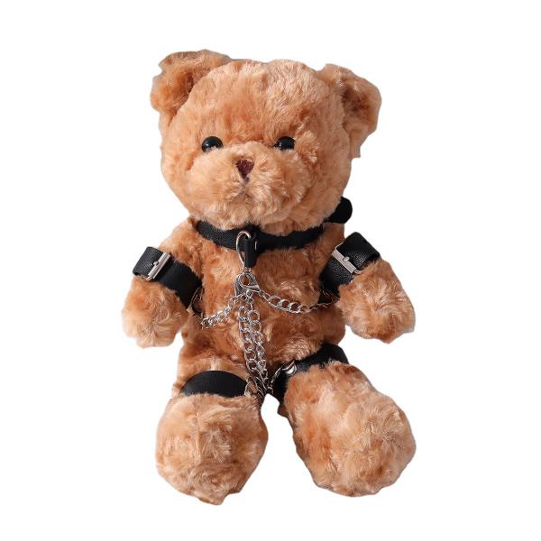 Sm  Bear Hand Foot Cuff Collar Leather Binding Tension Plush Cos Sexual Suggestion Gift