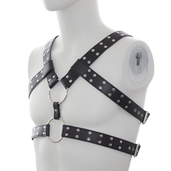 SM Sex Toys Men's Bound Shoulder Chest Strap SM Sexy Hollow Out Flirting Leather Harness Stage Festival Performance Adult Props