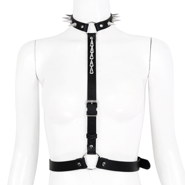 SM Sex Toys Wearing Bondage Leather Harness Bar Sex Performance Clothing Couples Slave Rivet Collar Sex Binding COS Adult Toys