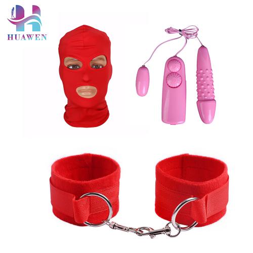 Sex Set with Vibrator Oscillator for Womens Masturbate Handcuffs Sex Toys Full Head Bondage