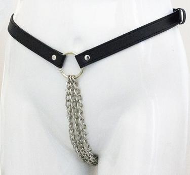 Sex Toys Strap Vibrating Velvet Strap-on Harness with Metal Chain