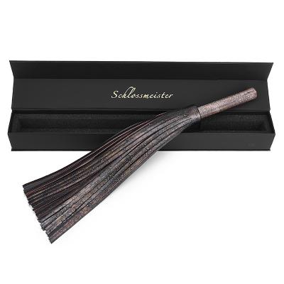 Sexy Antique Round Wooden Handle Top Layer Cowhide Loose Flogger