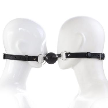 Solid Mouth Ball Double Flirt Solid Silicone Gel Mouth Ball Gag Bondage Sex Toys Combo Game Suitable for Couple Sex Game