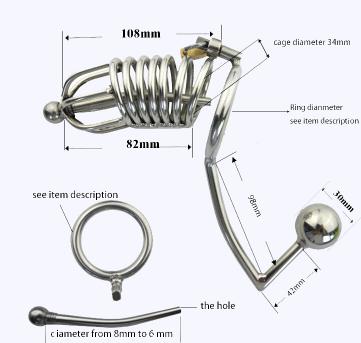 Stainless Steel Cock Cages Steel Metals Male Chastity Objects Written with 3 Sizes Penis Ring Lock Cage Virginity Lock