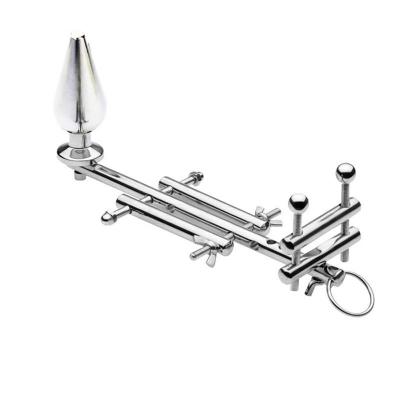 Stainless Steel Cock Rings Penis Trainer Ball Stretcher Scrotal Bondage Slave Metal Anal Plug Chastity Devices Sex Toys for Men
