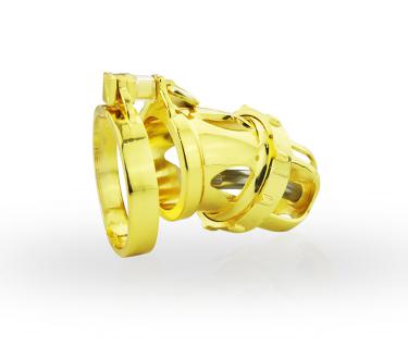 Super Small Men Bondage Belts Stainless Steel Adult Rooster Cage BDSM Sex Toys Chastity Device Short Cage Golden
