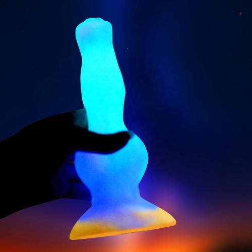 Super Soft Luminous Monster Dick Suction Cup Dog Animal Penis Dildo   For Woman Anal  With