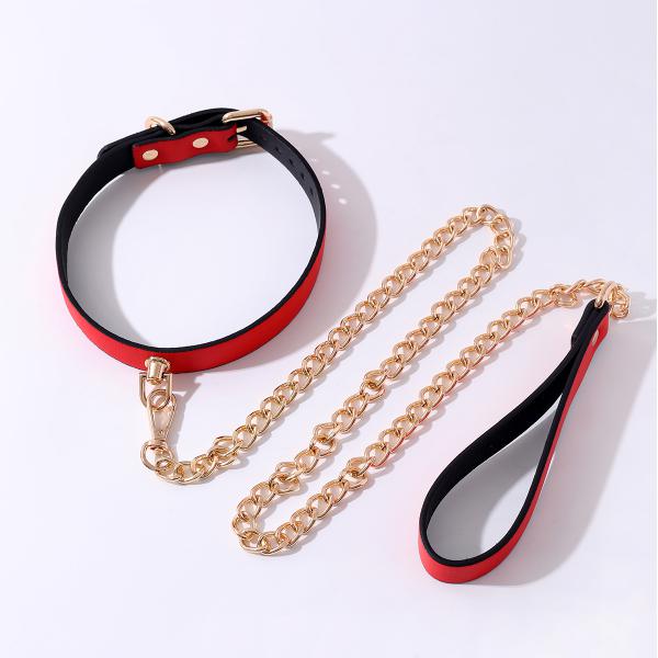 Texture SM Props Female Slave Training Leather Traction Collar Couple Flirting Role-playing Adult Sex Toys