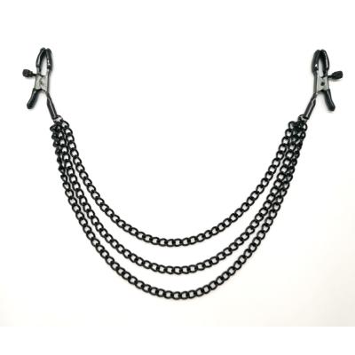 Three Chain Metal Nipple Clamp BDSM Bondage Sex Toy for Couple SM Game Flirting Toy