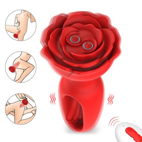 Wireless Remotemassager Rose Tickling Butt Plugs Sex Anal Vibrator For Lady Men