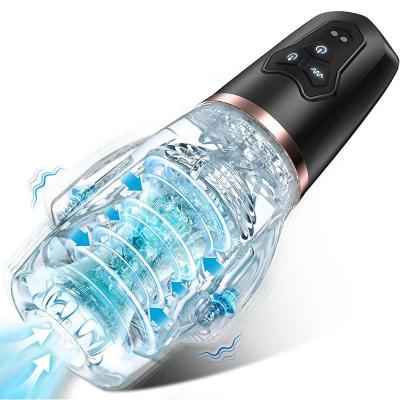 360 Rotation Male Masturbators Cup 10 Vibrating Thrusting Men Vibrator Aircraft Masturbation Sucking Masturbator