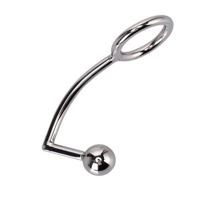 Double Headed Metal Anal Plug  For Men And Women Stainless Steel Hook With Ball