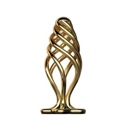 Hollow Spiral Anal Plug Fun  Beautiful Gold Butt For Game
