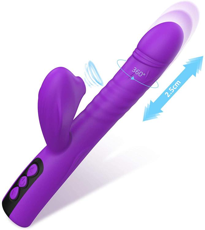 Powerful 8 Rotation Vibration 5 Sucking Modes Women Handheld Rabbit Vibrator