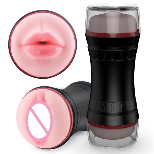 Realistic Dual Open Pocket Pussy And Mouth Vagina  Easy To Clean Man Masturbator Masturbation Manufacturer