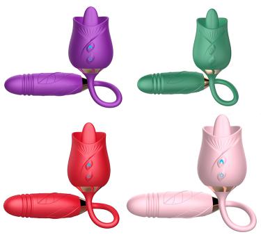 Rose Vibrator Clitoral Sucking Intense Suction Tongue Lick Clit Stimulator Nipple Massager  For Woman