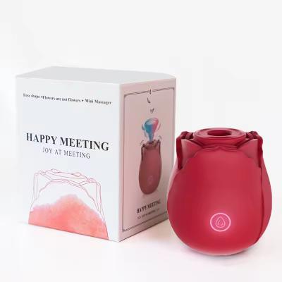 Waterproof Rose  Clitoral Suction Cup Breast Sucking Stimulator Silicone  Sex Vibrator