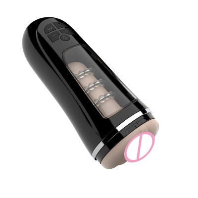 10 Inches High Quality Aduilt  Tpe Transparent Telescopic Male Masturbator With Suction Cup
