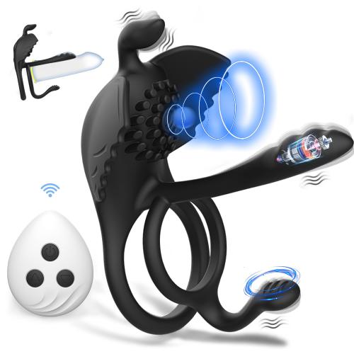10 Speed Vibration Remote Control Prostate Massager Delay Ejaculation Cock Rings Vibrator Clitoris Stimulate  For Couple
