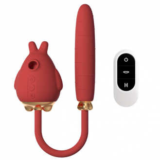 3 In 1 Remote Control 7 Speed Sucking Frequency Telescopic Clitoris Breast G Spot Thrusting Dildo Vibrators For Women