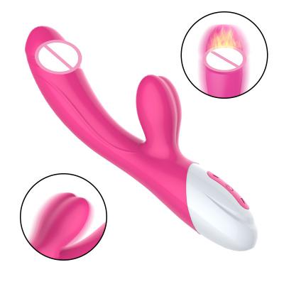 8 Frequency 5 Speed Vibration Silicone Dual Motor Massage Stick Rechargeable Heating Vibrator Female Masturbation
