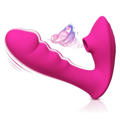 Angela Silicone   2 In 1 G Spot Masseur Clitoris Sucker Vibrator Rechargeable Wearable Stimulator Dildo Sucking