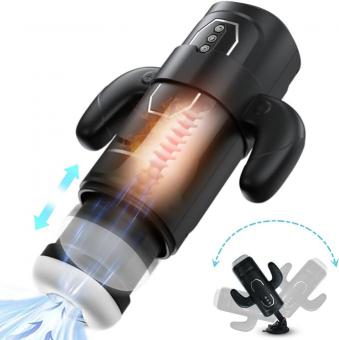 Automatic Sucking Male  Sex Machines  3 And 6 Thrusting 9 Vibrating Heated Channels With Suction Cups