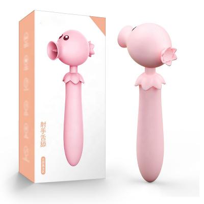 Custom 7 Speeds Pea Electric Shooter Vibrator Sucking Vaginal Aspirator Double Head   Female Masturbator
