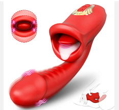 Factory Wholesale 3-in-1 Female Mouth Bite Flap Heated Vibrator   Dildo