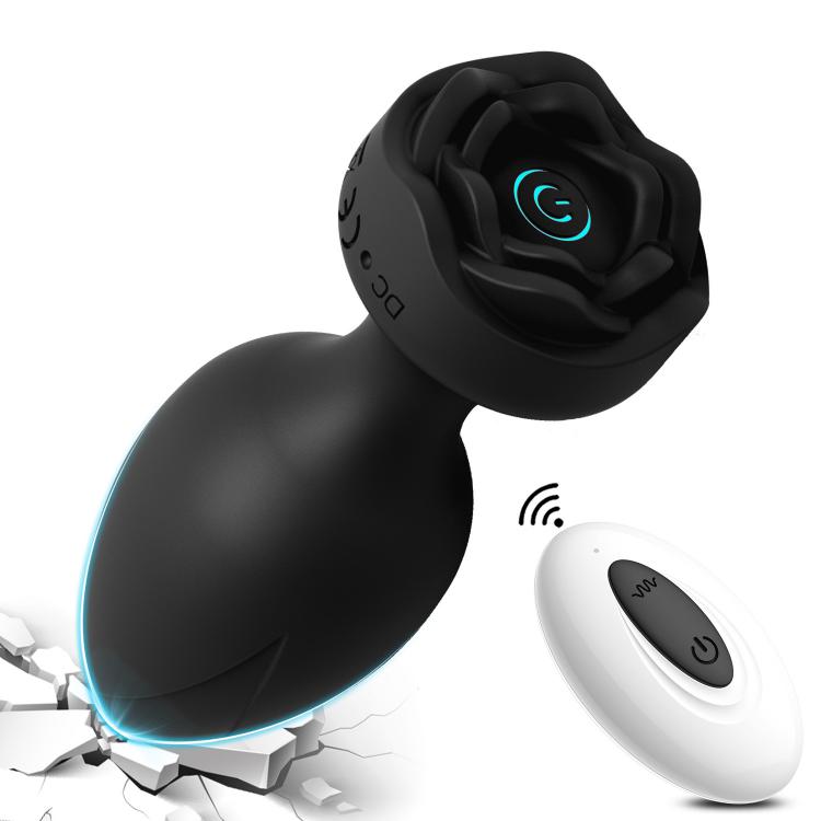 Fast Delivery Safe Silicone 10 Vibrations Modes Rose  Remote Control Anal  For Women Men