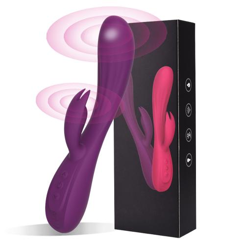 Fully Glue Rabbit Vibrator Dual Motor Rechargeable Masturbator 10 Speed Vibration Silicone Female Massager  Shower