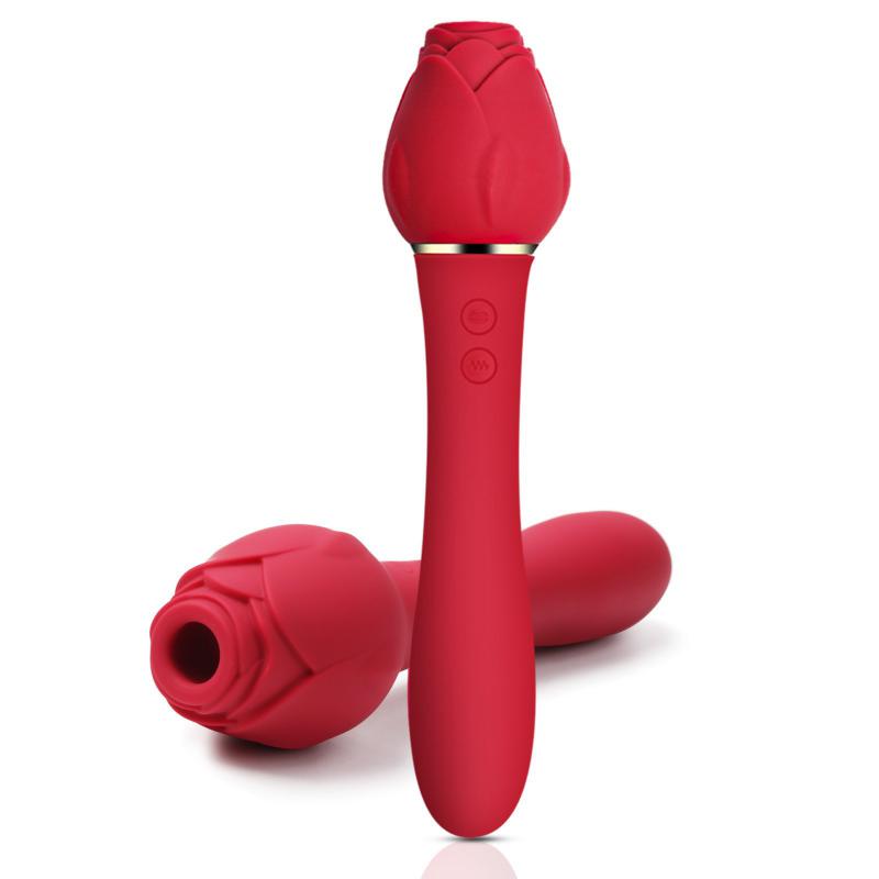 Handheld Rose Sucking Vibrating Clit Sucker Vibrator 5 Modes Suction 10 Speed Vibration Nipple Stimulation Flirting