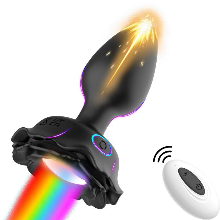 Hot Sale 10 Speeds Silicone Sexy Rose Butt Plug Colorful Electric  Anal  For Women