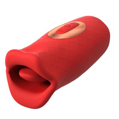 Hot Selling 10-speed Silicone Vibrator With 10 Modes Bite Mouth Licking Tongue Female Clit Nipple G-spot Anal Stimulator