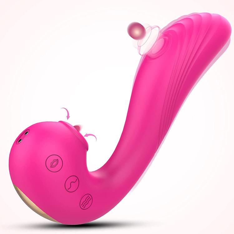 Hot Selling Dildo 3 In 1 Sucking Licking Clitoral Massager   For Woman
